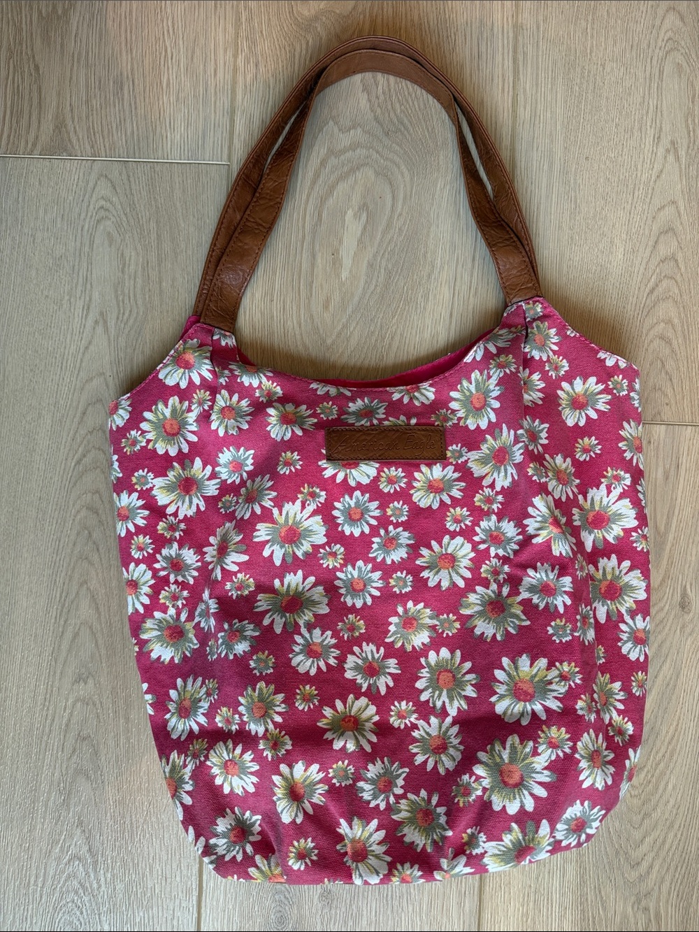 Pink Daisy Canvas Tote Y2K Rare Vintage 2007 Deadstock Payless American Eagle OS